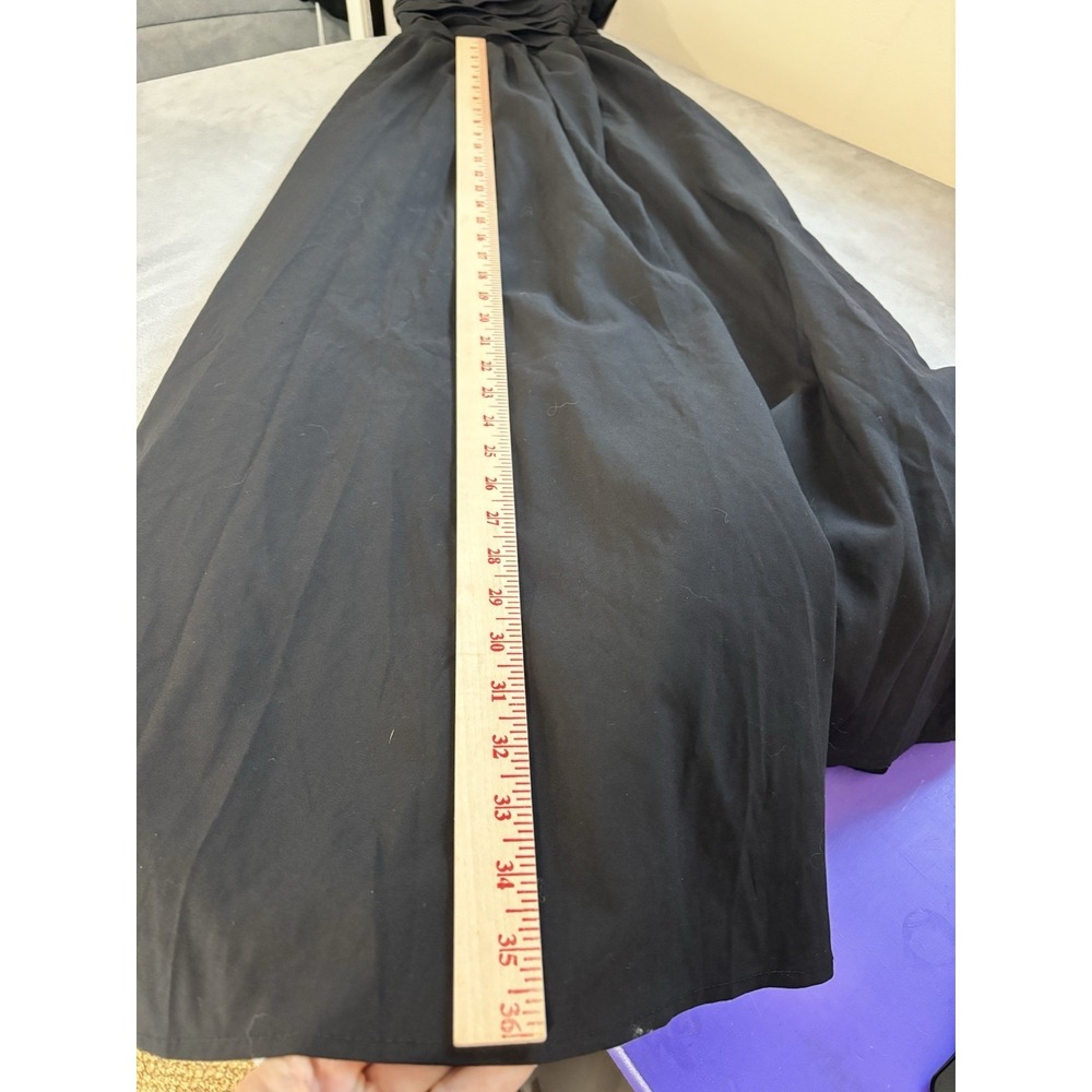 Petal & Pup Puff Sleeve Midi Dress XL Black Romantic Classic Feminine Milkmaid - Picture 7 of 14
